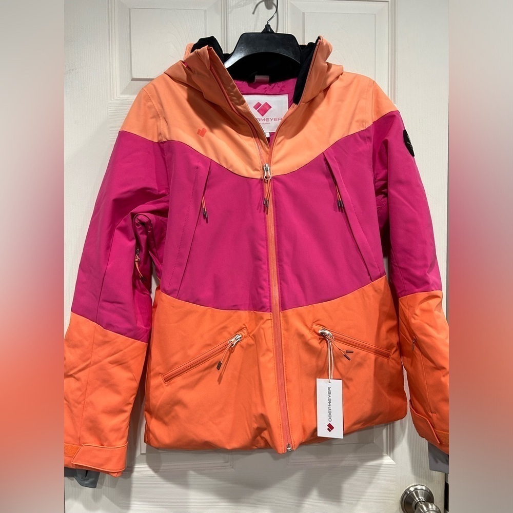 Obermeyer Girls XL Reese Insulated Snow Jacket Ski Snowboard Pink Orange NWT